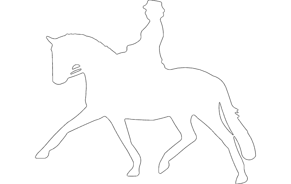 Jockey Horse Walking DXF File Free Vectors