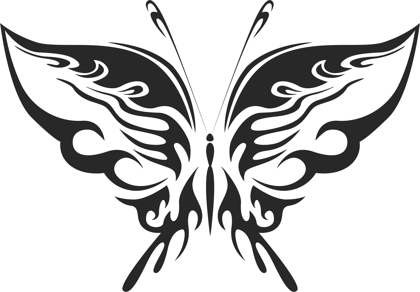 Tribal Butterfly Vector Art 19 DXF File Free Vectors