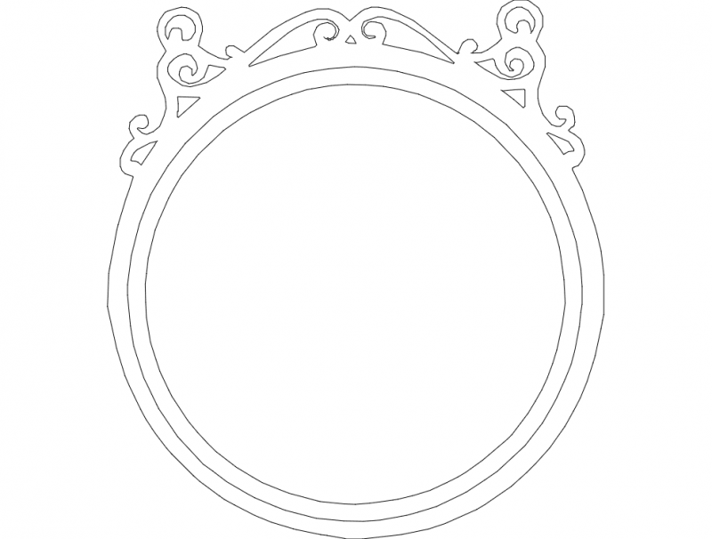 Mirror Frame Round DXF File Free Vectors