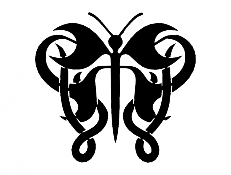 Butterfly 11 DXF File Free Vectors