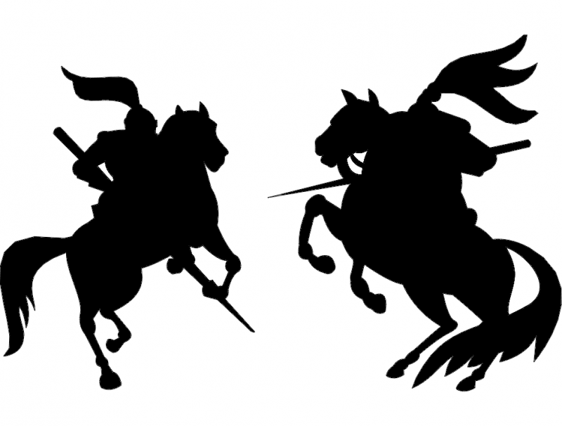 War Horse Silhouette DXF File Free Vectors