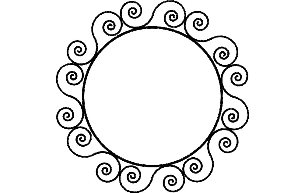 Ironwork Round Frame DXF File Free Vectors