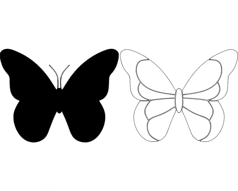 Butterfly 28 DXF File Free Vectors