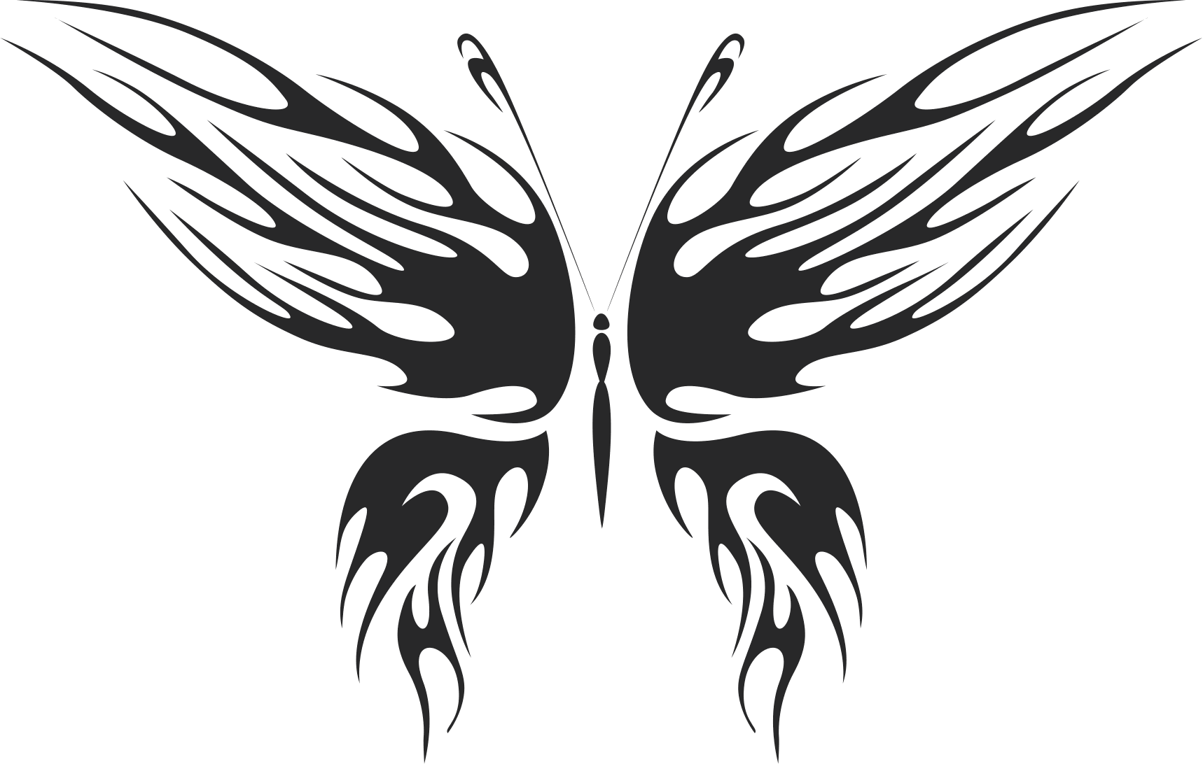 Tribal Butterfly Vector Art 27 DXF File Free Vectors