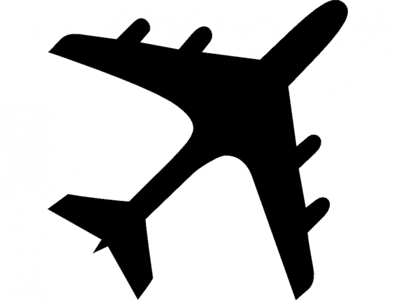Airplane Silhouette DXF File Free Vectors
