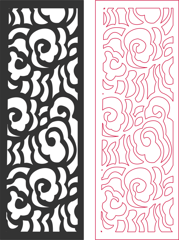 Laser Cut Door Panel Pattern DXF File Free Vectors