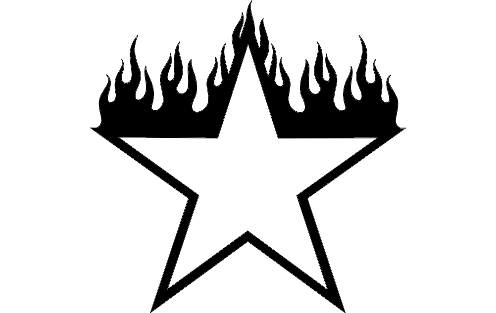 Burning Star Design DXF File Free Vectors