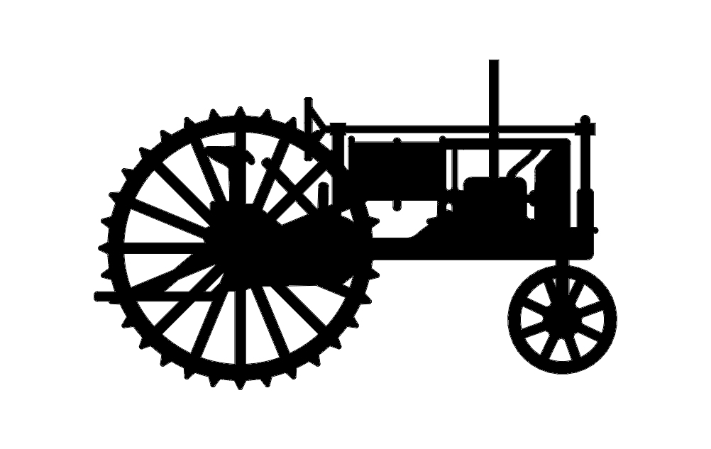 Tractor Sketch DXF File Free Vectors