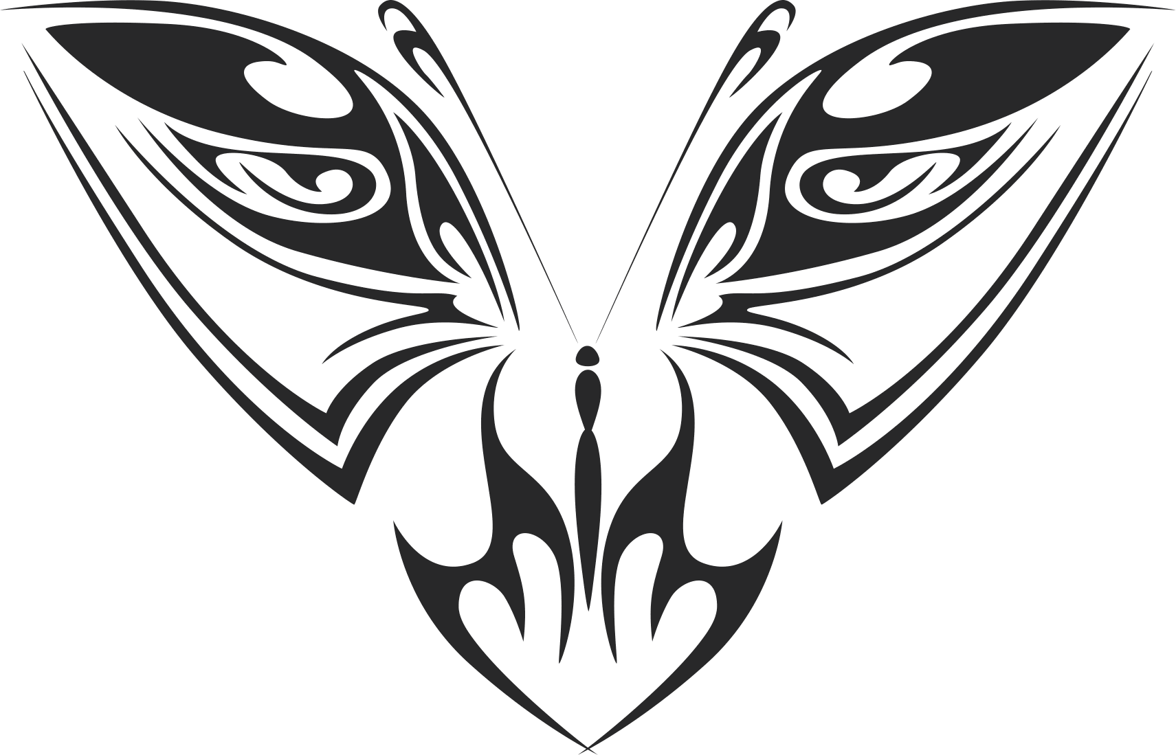 Tribal Butterfly Vector Art 29 DXF File Free Vectors