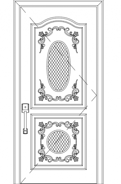 Modern Single Door Design DXF File Free Vectors