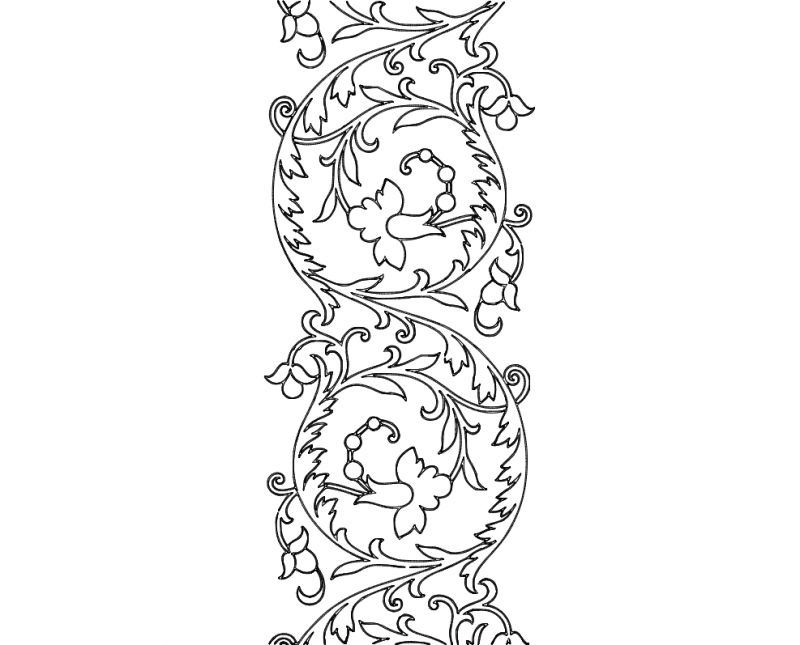 Free Hand Embroidery Pattern Scroll Design DXF File Free Vectors