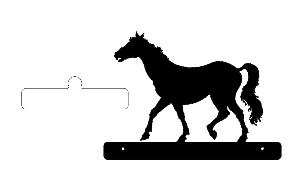 Horse Walking Plate DXF File Free Vectors