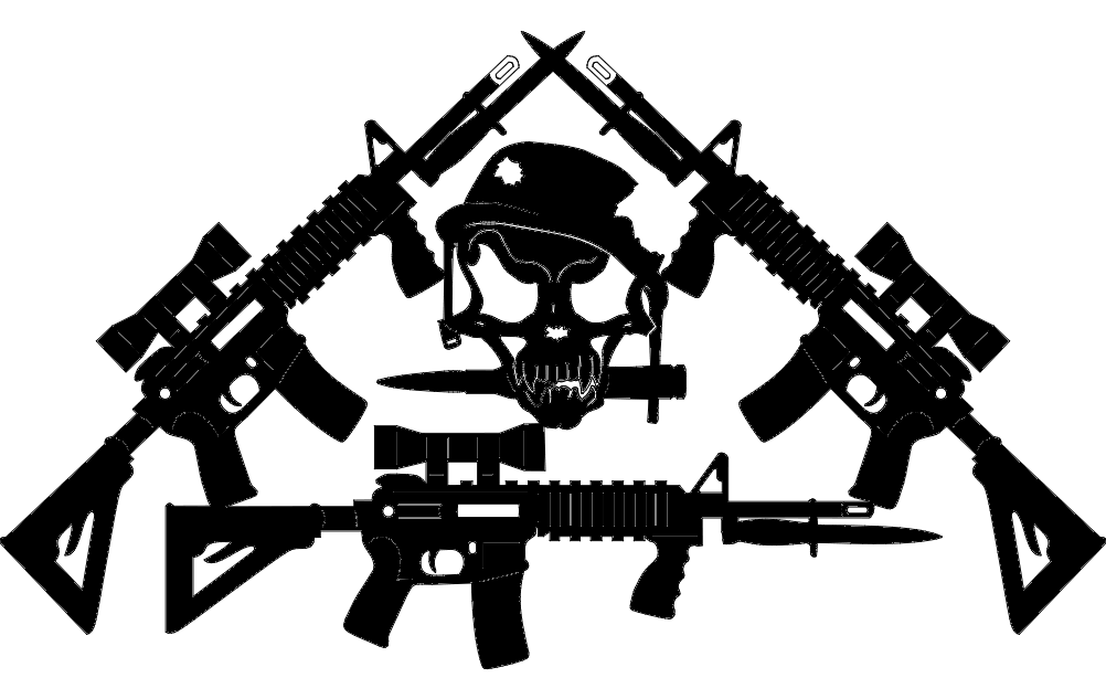 Jared’S Ar-15’S Crossed-With Skull DXF File Free Vectors