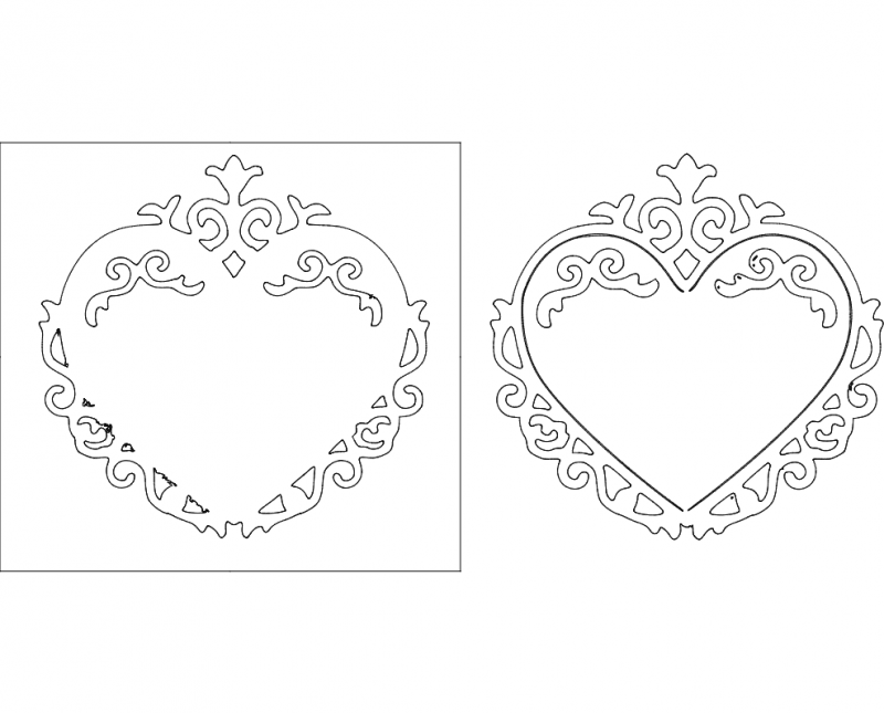 Heart Frame 10 DXF File Free Vectors