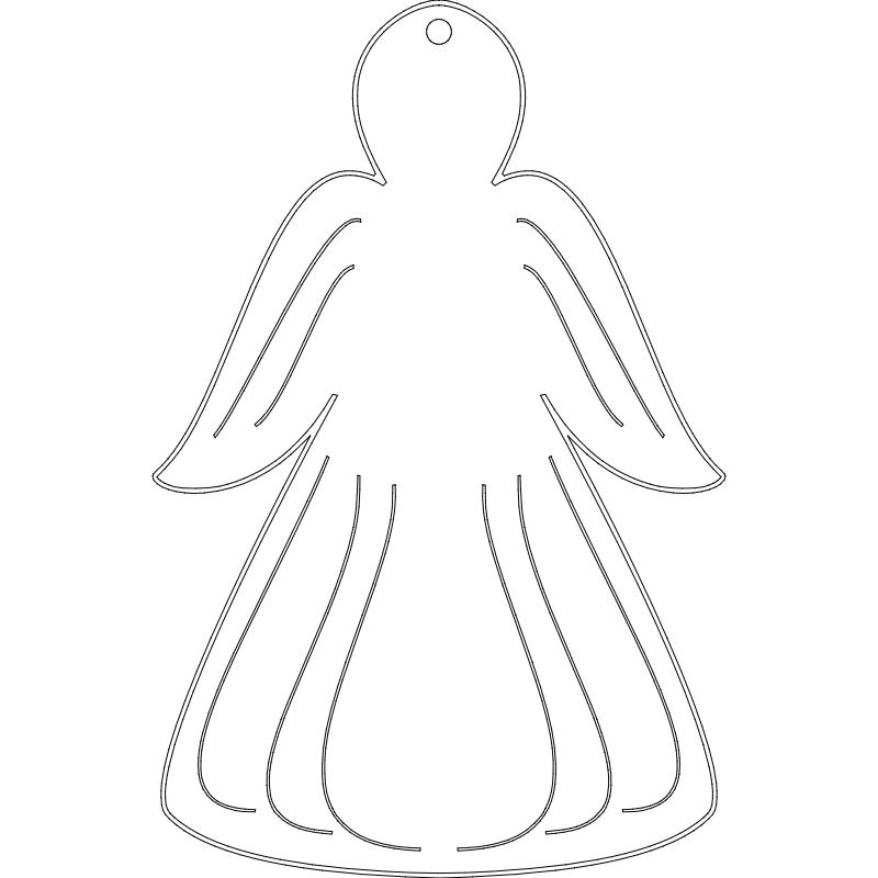 Angel Sketch DXF File Free Vectors