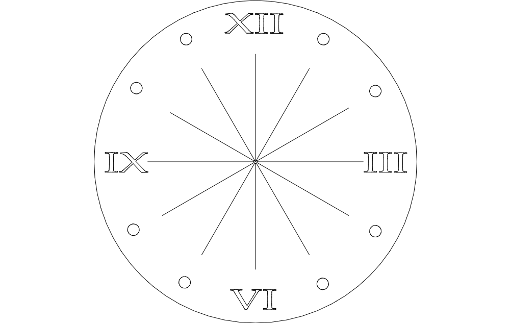 Clock Roman Numeral DXF File Free Vectors