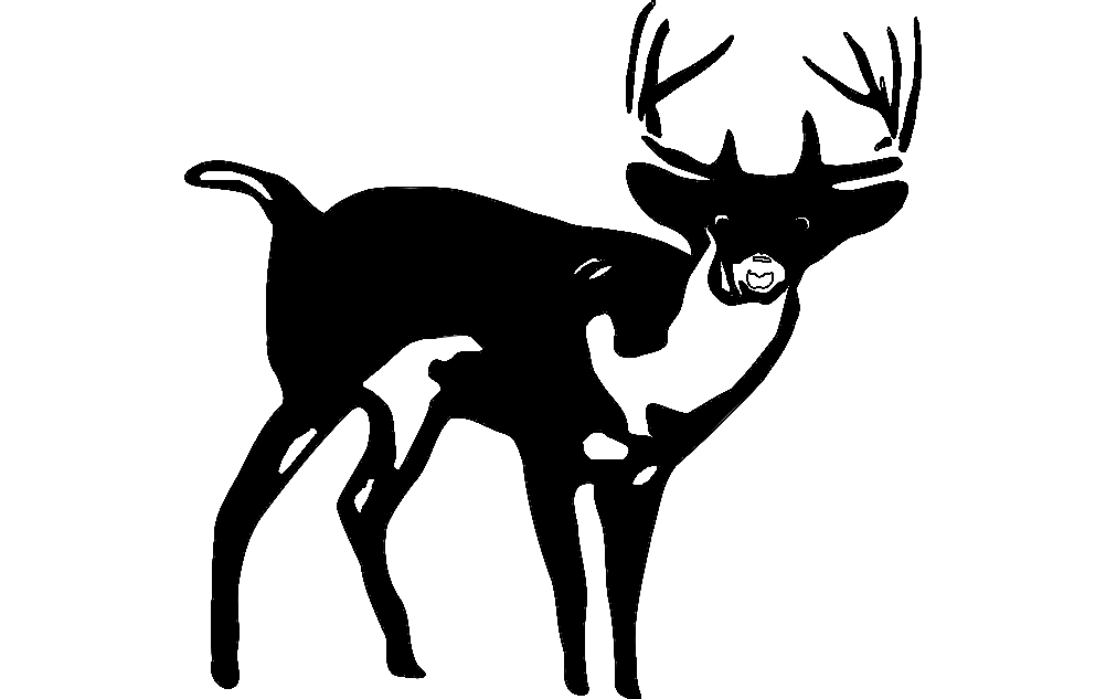 Free Vector download Deer Standing Silhouette DXF File , for tags DXF Anima...