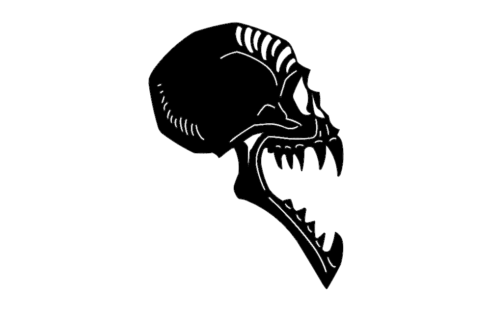 Skull Side View DXF File Free Vectors