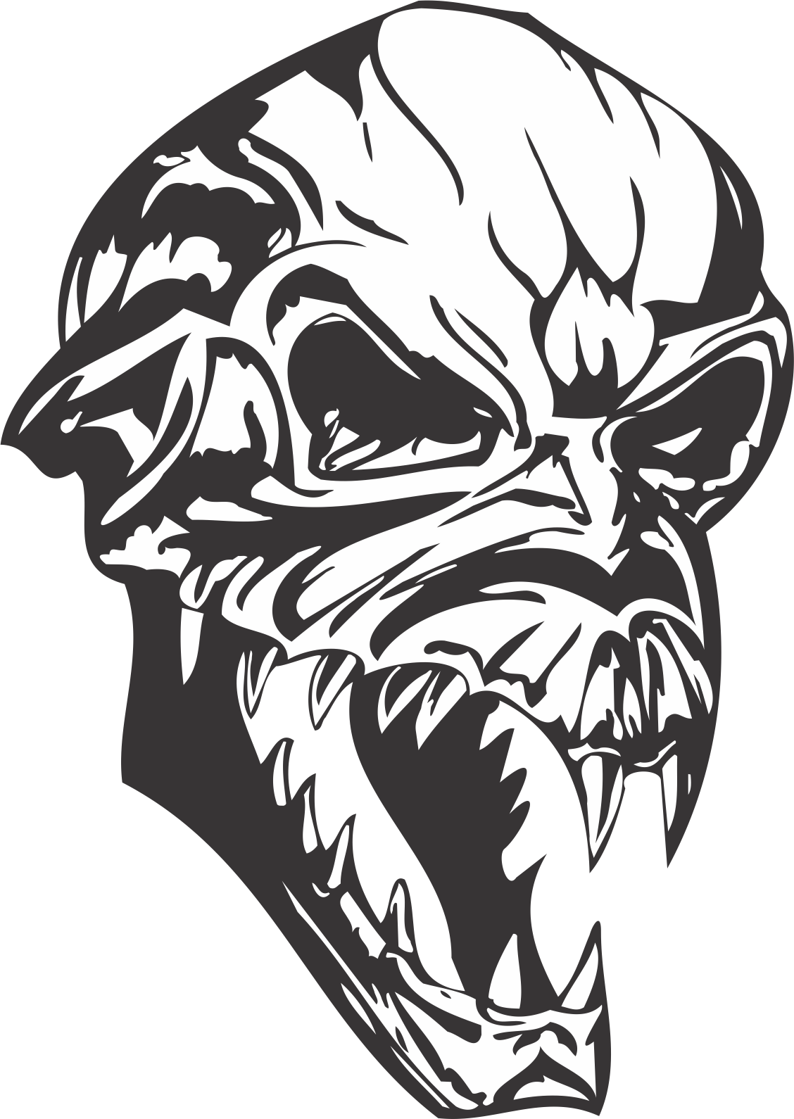 Halloween Skull DXF File Free Vectors