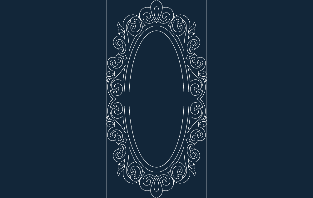 Mirror Frame DXF File Free Vectors