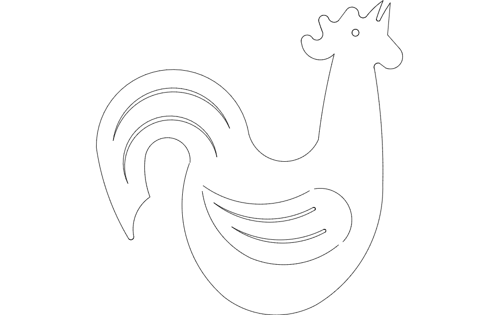 Rooster Crowing Silhouette DXF File Free Vectors