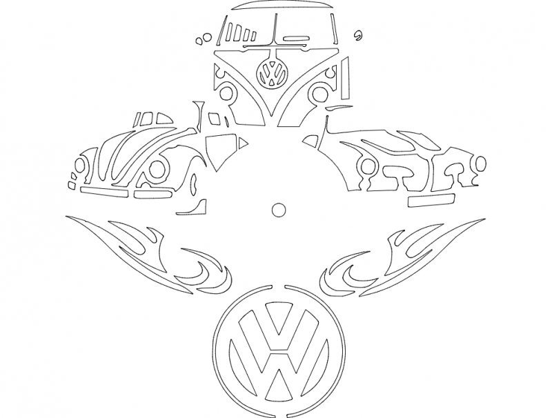 Vw Clock DXF File Free Vectors