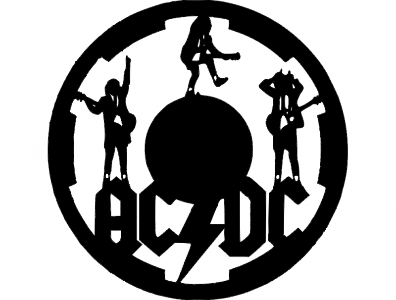 Acdc Clock DXF File Free Vectors