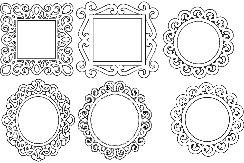 Mirror Frames DXF File Free Vectors