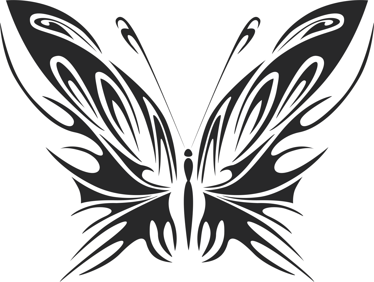 Tribal Butterfly Vector Art 40 DXF File Free Vectors