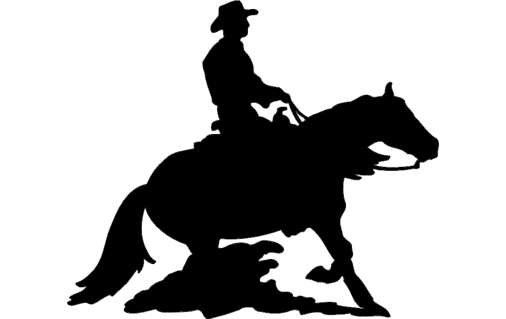 Rodeo Silhouette Cowboy DXF File Free Vectors