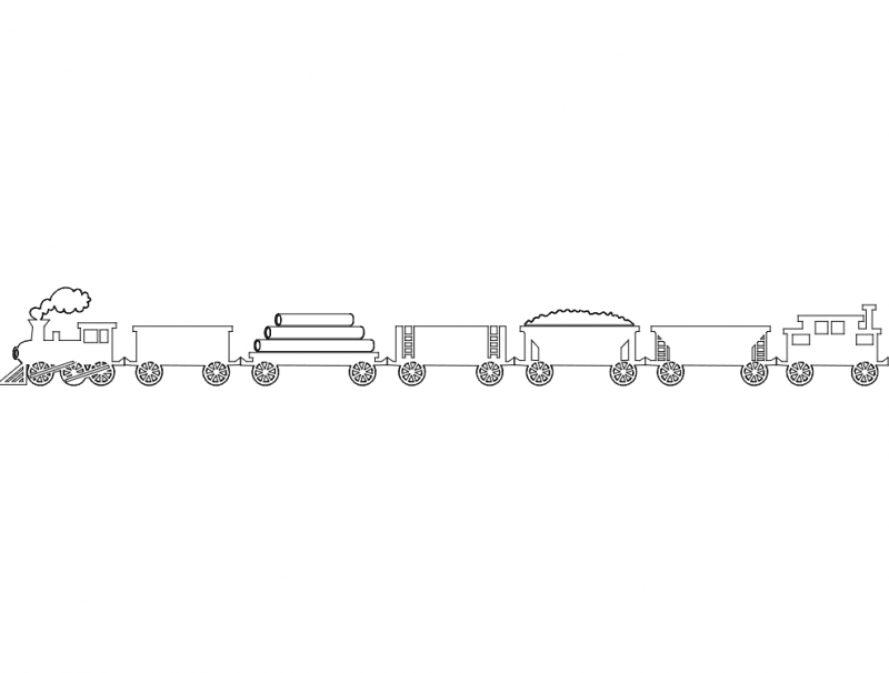 Train Design DXF File Free Vectors