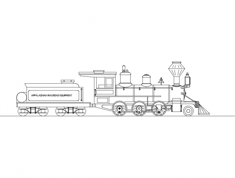 Train Sketch DXF File Free Vectors