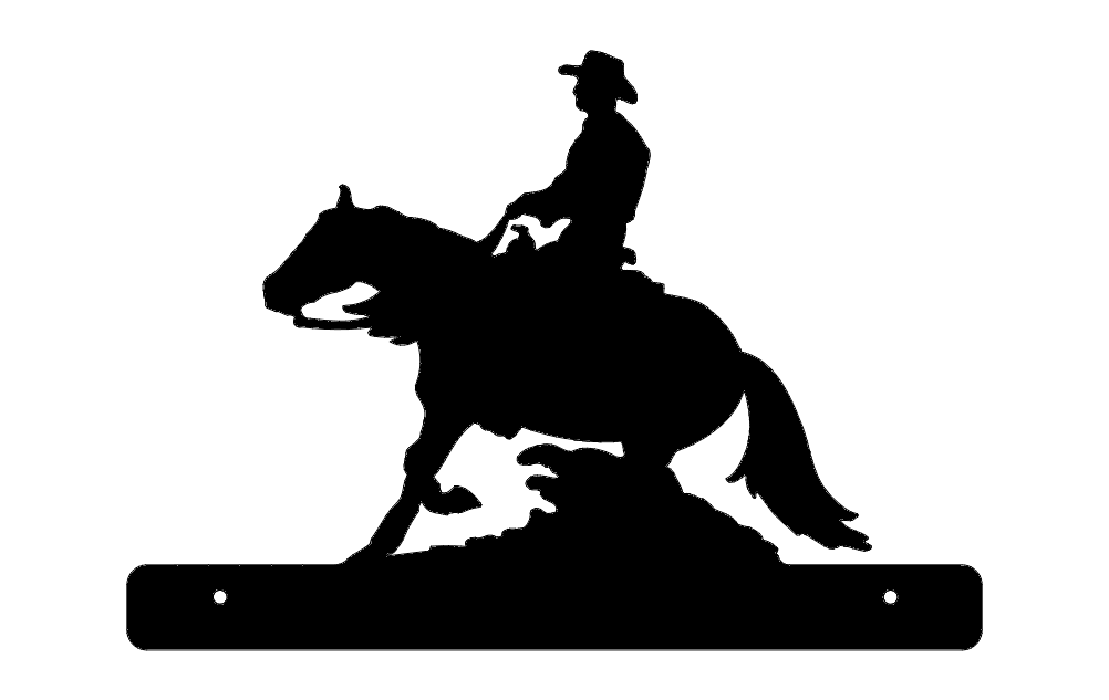 Horse Cowboy Plate DXF File Free Vectors