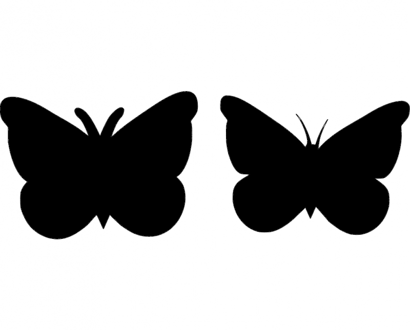 Butterfly Black DXF File Free Vectors