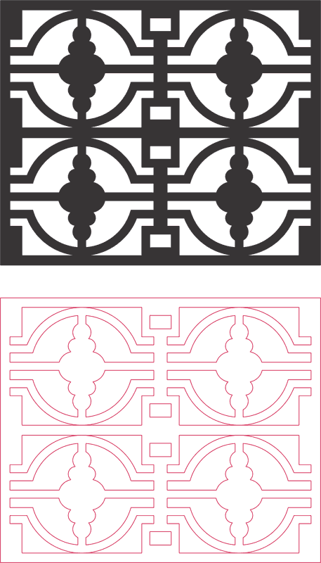 Cnc File For Laser Cut Pattern Wrought Iron DXF File Free Vectors