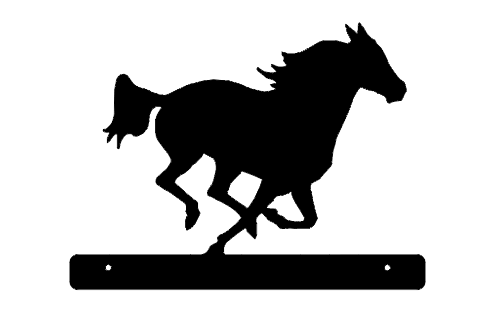 Running Horse Plate DXF File Free Vectors