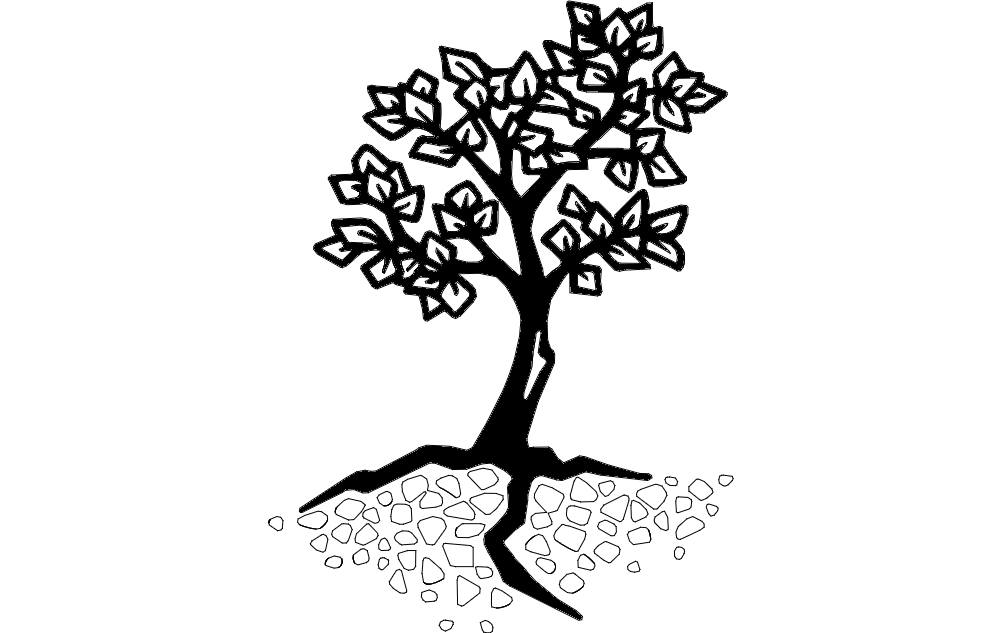 Tree Silhouette Vector DXF File Free Vectors