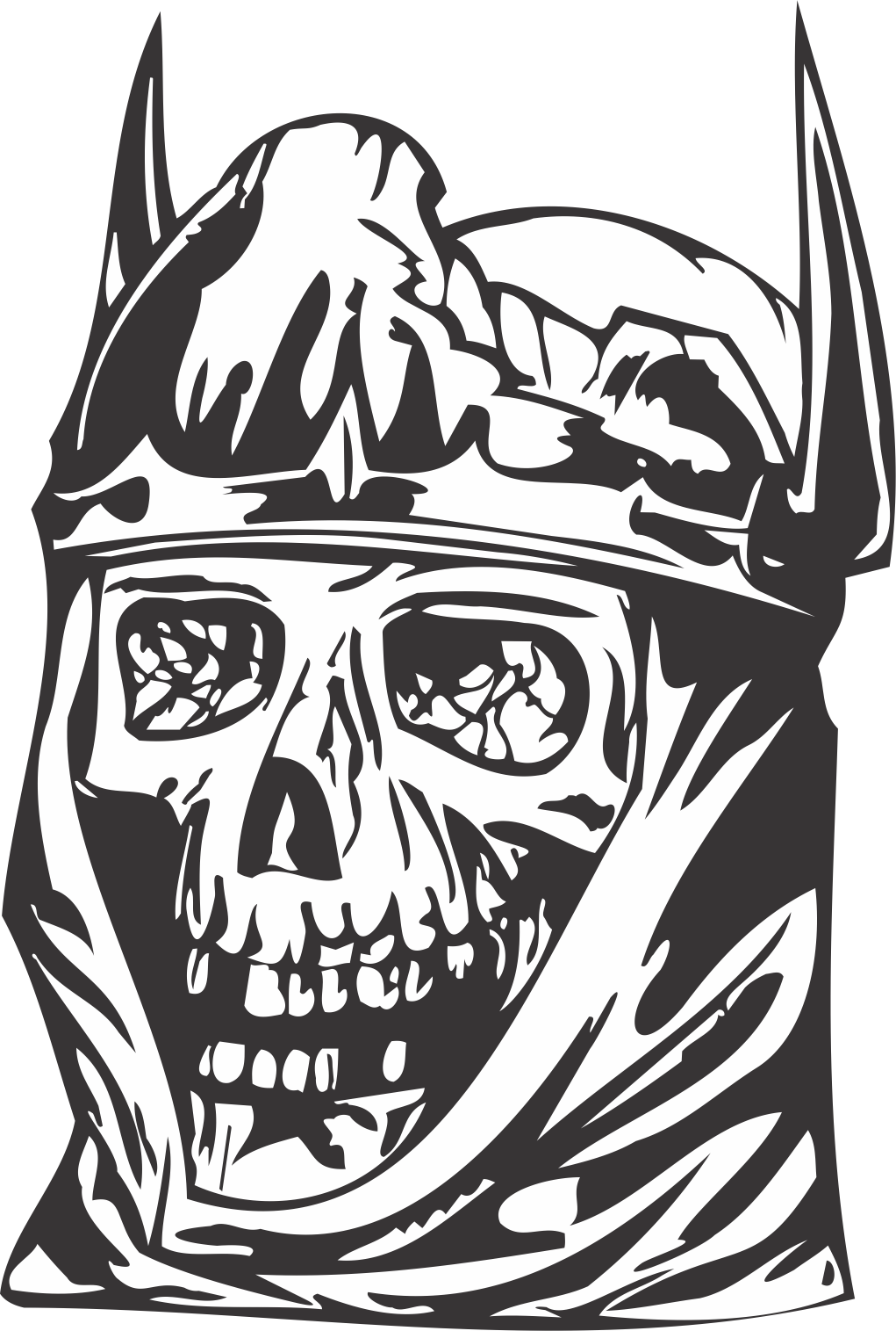 King Skull DXF File Free Vectors