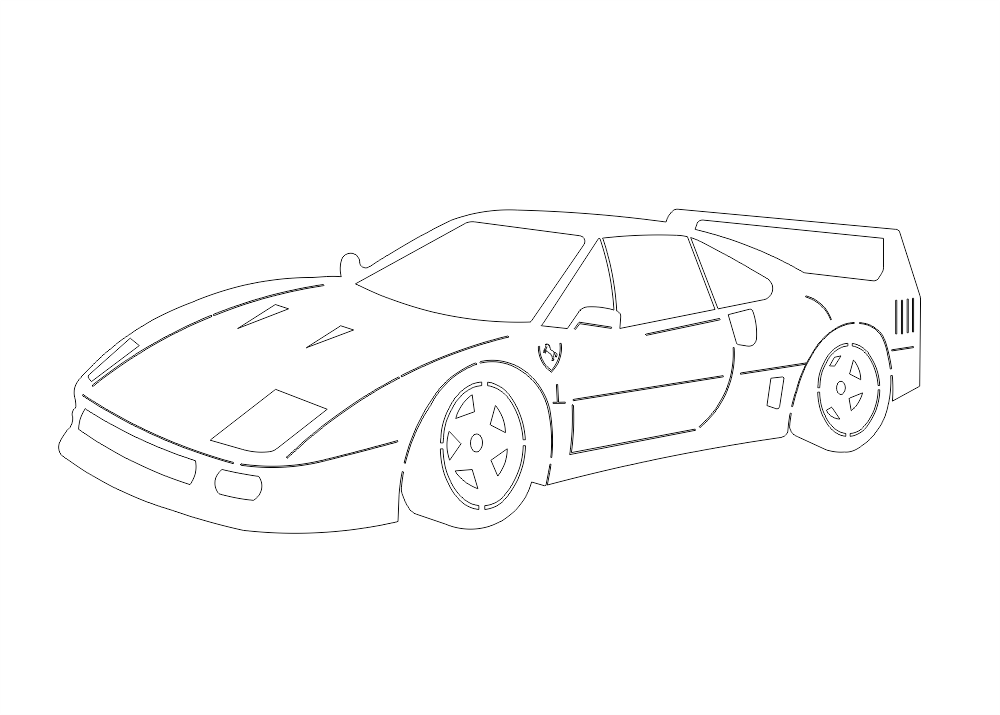 Ferrari Car DXF File Free Vectors