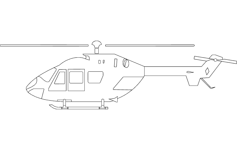 Helicopter Silhouette DXF File Free Vectors
