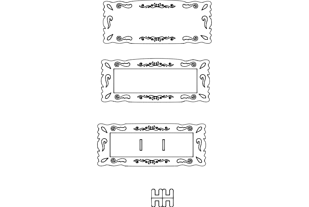 Decorated Frame Designs DXF File Free Vectors