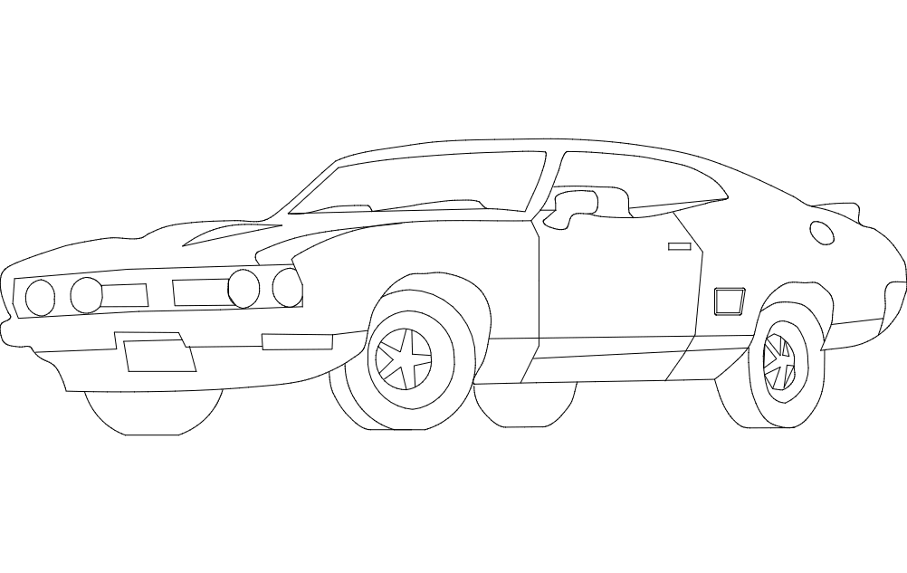 Car Trace DXF File Free Vectors